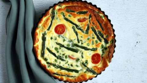 Healthy Crustless Asparagus & Tomato Quiche | Real Food RN