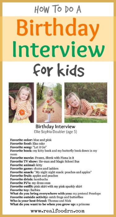 Birthday Party Ideas: the Birthday Interview | Real Food RN