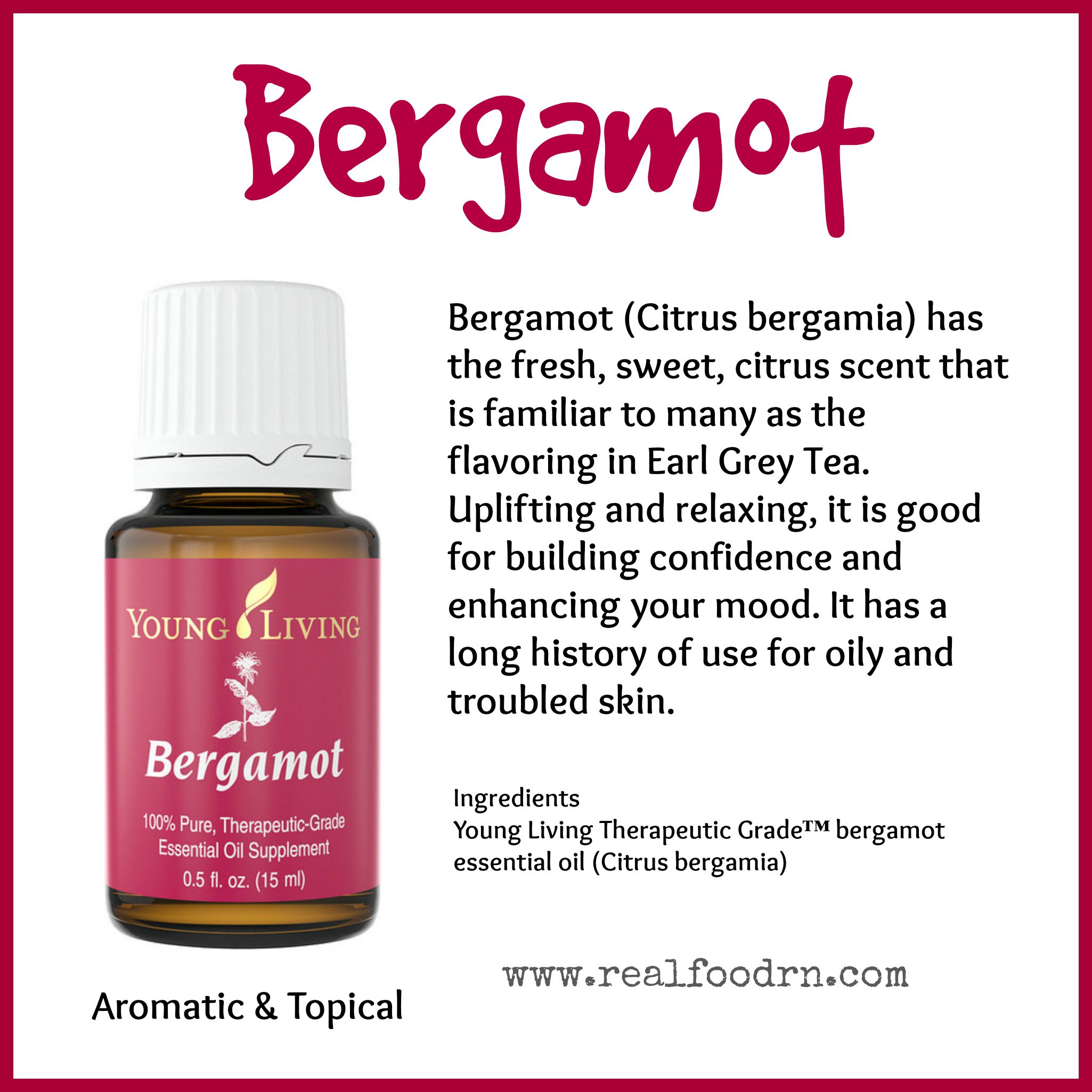 Bergamot Essential Oil Pin