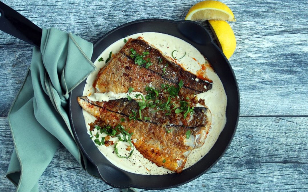 Paprika Fish with Herbed Sour Cream Sauce
