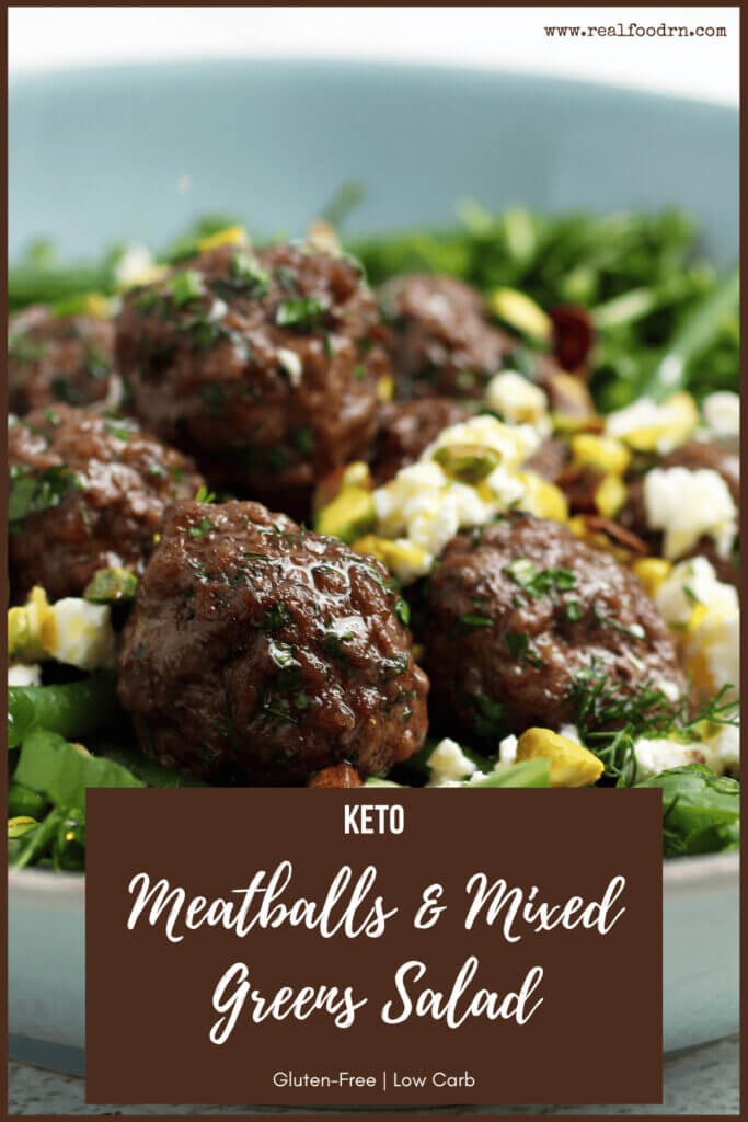 Keto Meatballs & Mixed Greens Salad | Real Food RN
