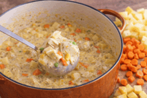 Healthy Creamy Chicken Pot Pie Soup (Gluten-Free) | Real Food RN