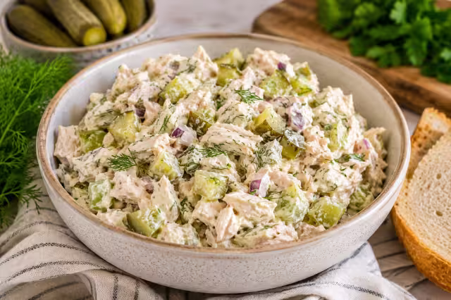 Healthier Dill Pickle Chicken Salad | Real Food RN