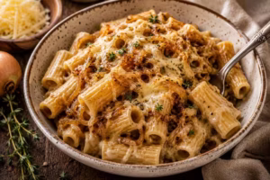 Creamy French Onion Rigatoni